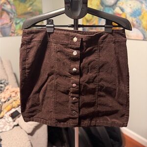 Brown corduroy mini skirt 12